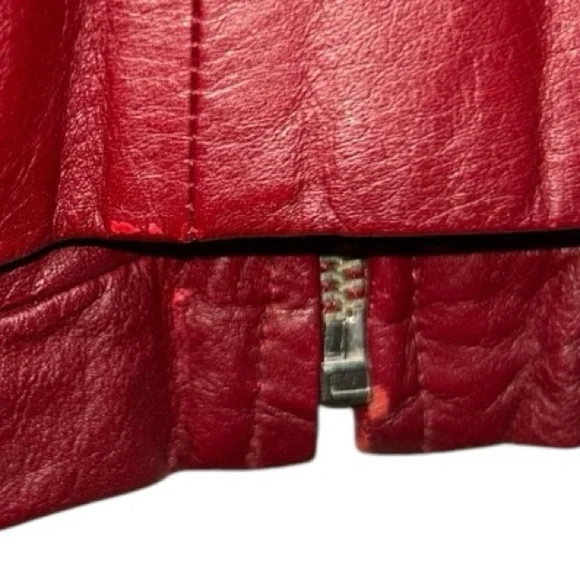 Vintage Jacqueline Ferrar burgundy Leather Jacket women’s Size S  Signs of wear - Picture 16 of 16